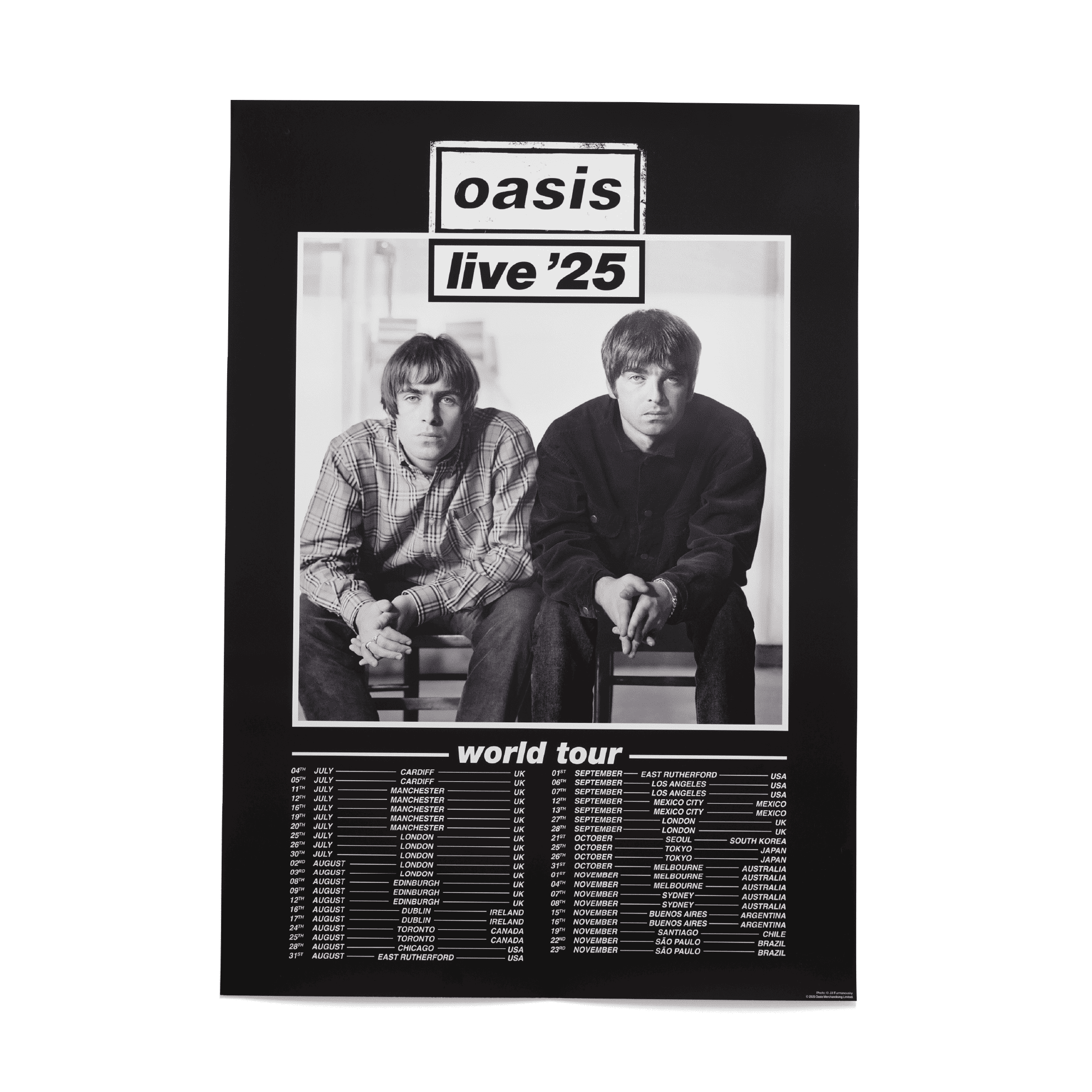 Oasis 東京ドーム 日本限定ポスター 来日公演live'25 10月26日 Oasis