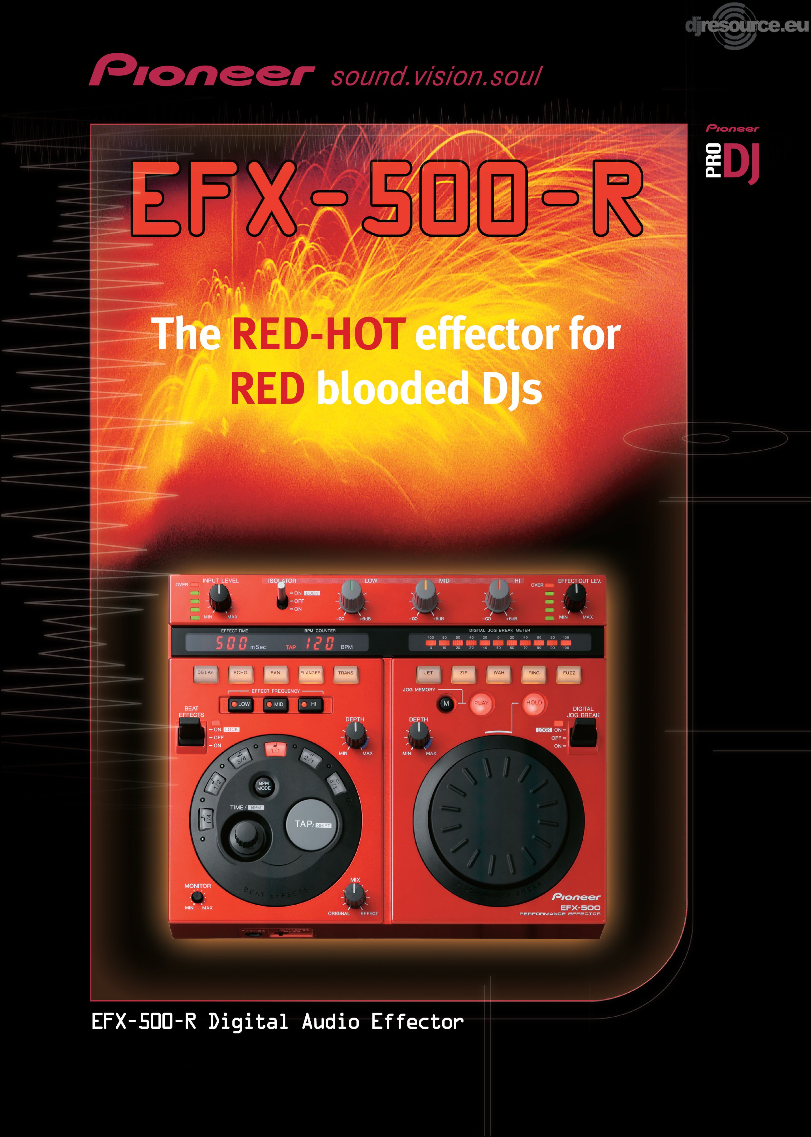 極美品】PIONEER パイオニア EFX-500 DJエフェクター レッド pioneer