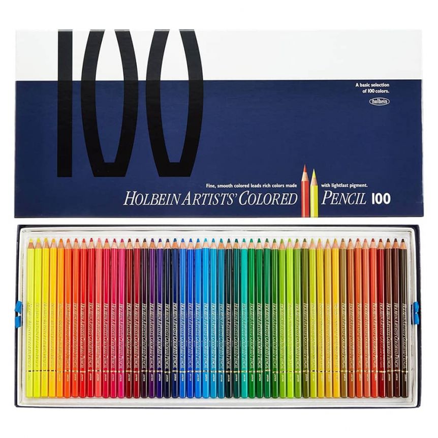 Holbein Artist Colored Pencil Cardboard Box Set of 100 - Assorted