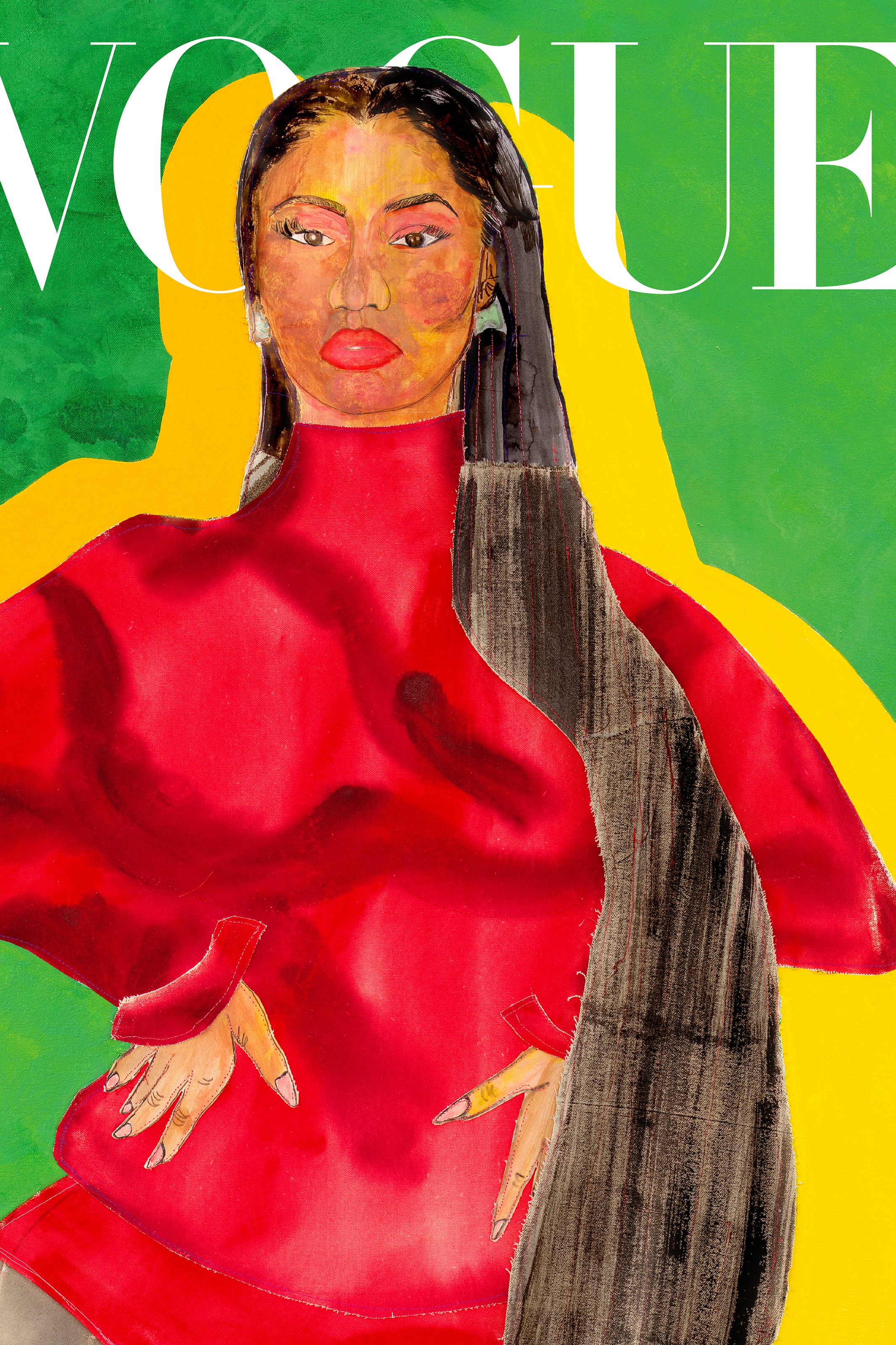 See Nicki Minaj's Digital Vogue Cover by Tschabalala Self | Vogue
