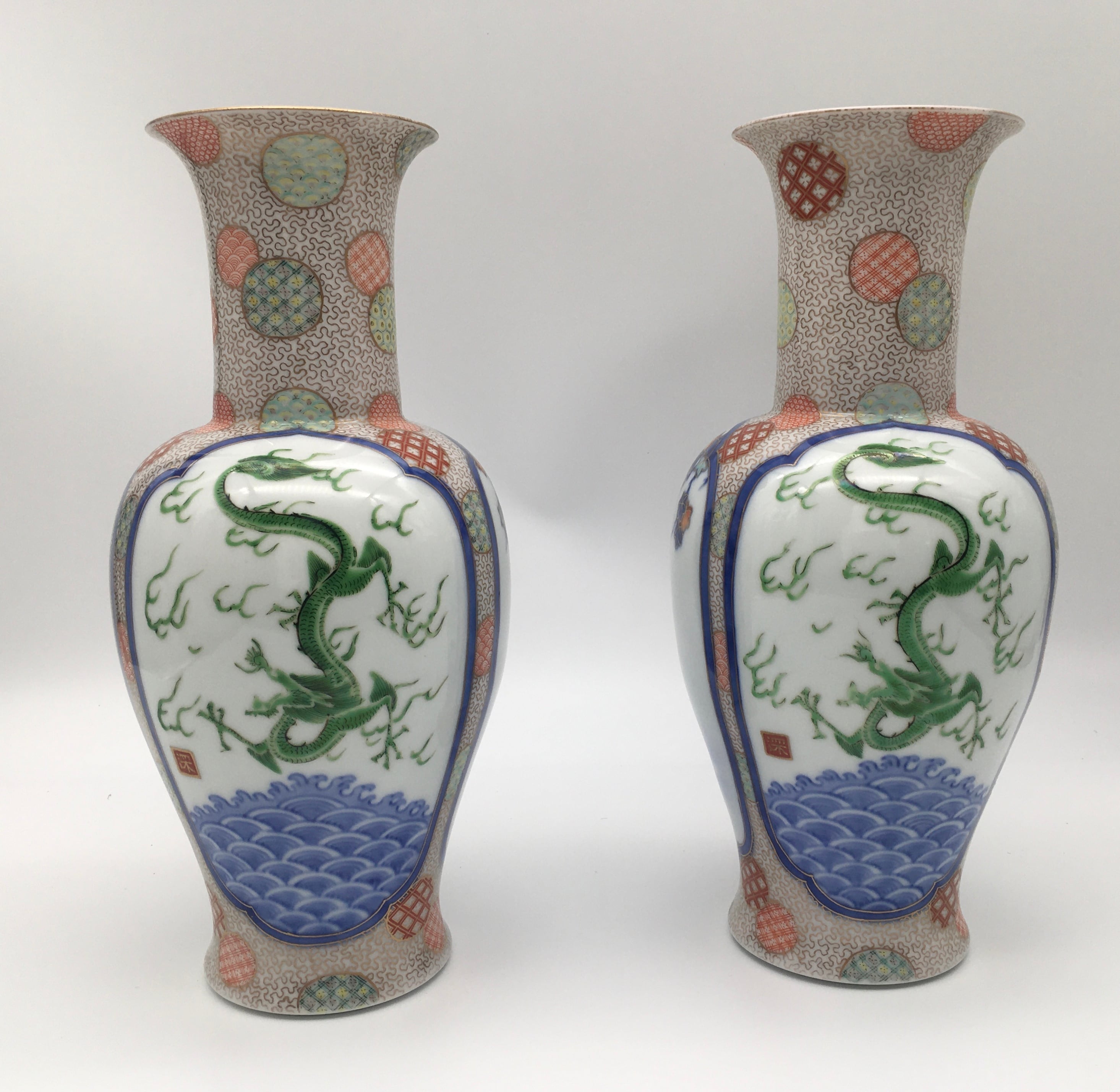 色絵万古花瓶 MA61 色絵万古花瓶 MA61 色絵万古花瓶 MA61