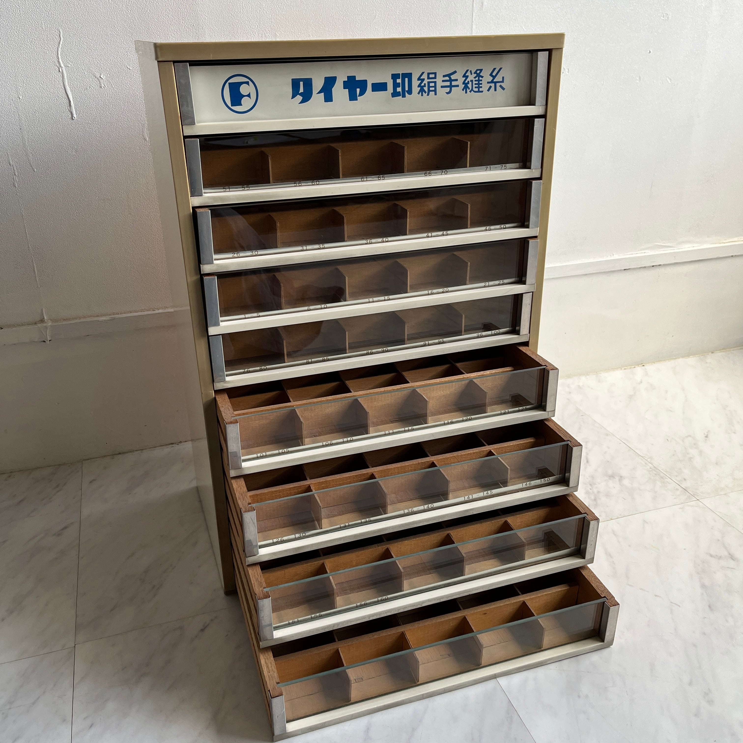 4254）糸販売木製ケース手芸 店舗什器 昭和レトロ