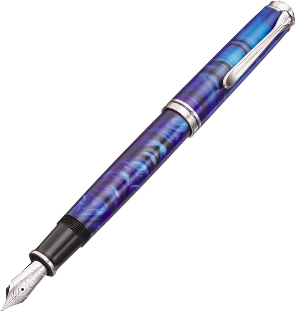 Amazon.co.jp: Pelikan ペリカン 万年筆 F 細字 スーベレーン ブルー
