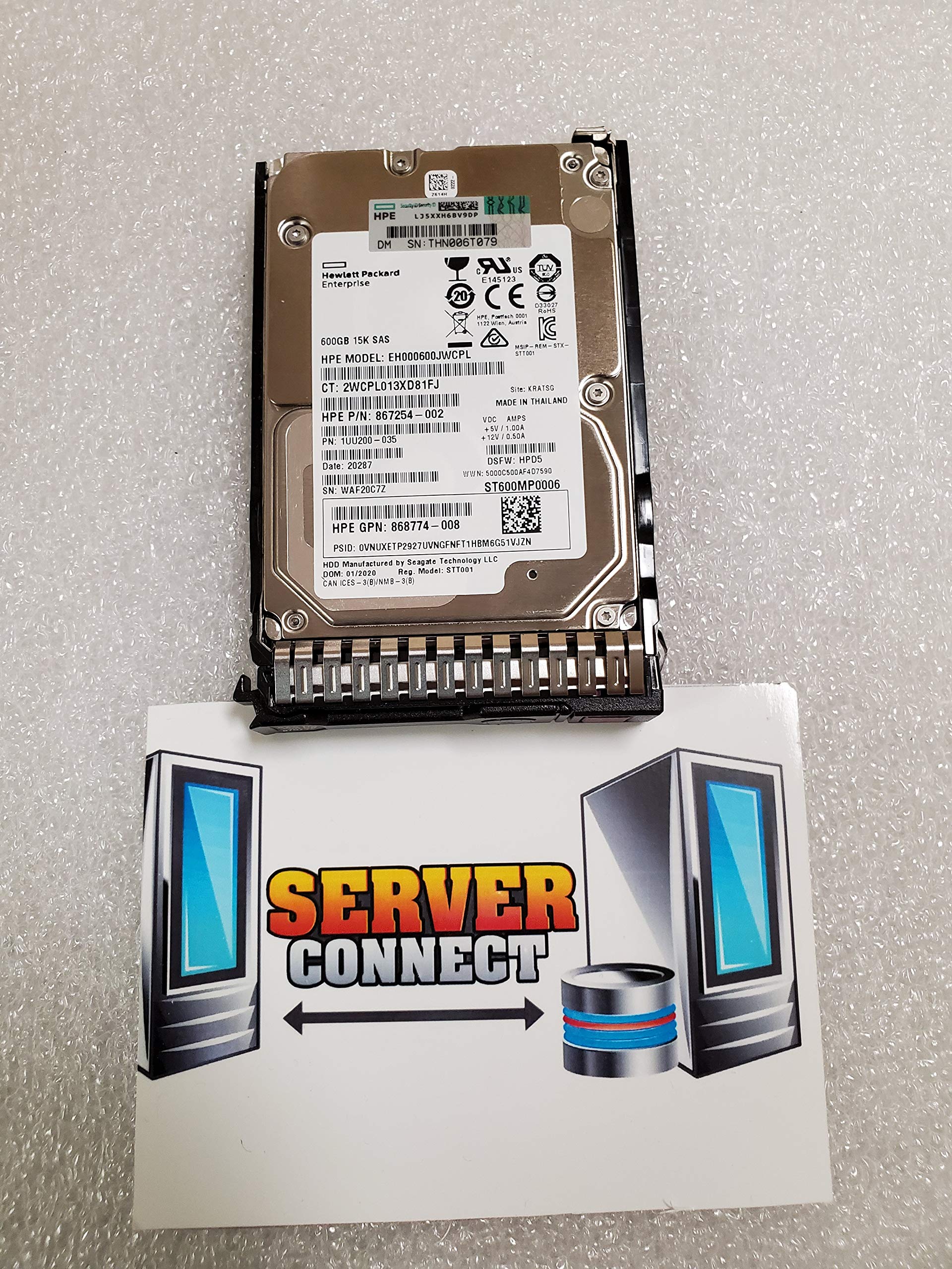 Amazon.com: Hpe EH000600JWCPL 600GB 15K 12G SAS SFF SC Hard Drive