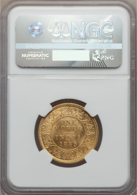 動画ありトップグレード】英領インド 1モハール金貨 1885年