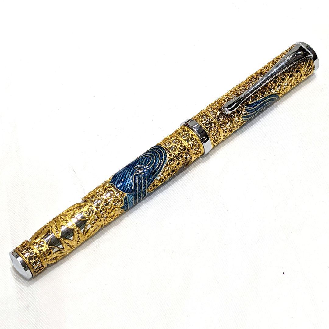 金星 GOLD STAR 万年筆 18K 750 ニワトリ ゴールド ブルー