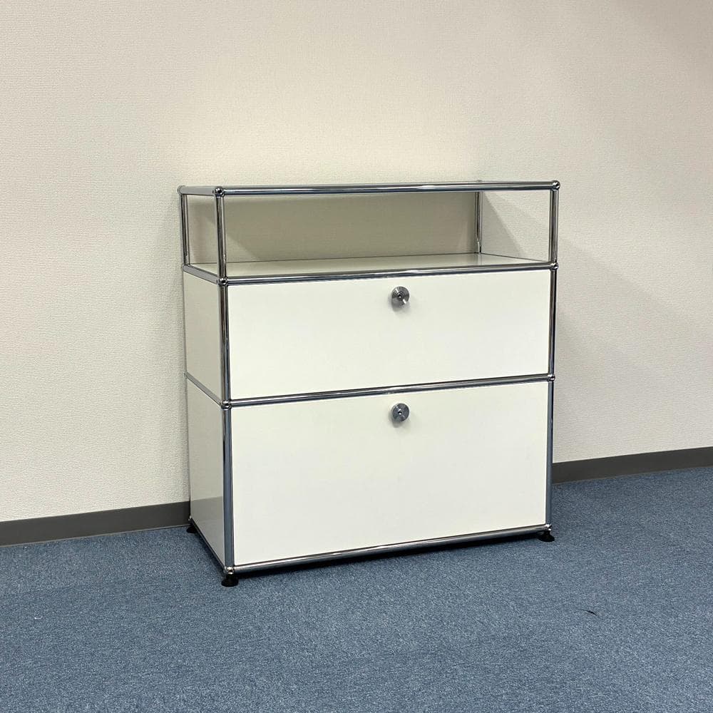 中古 USMハラー｜キャビネット サイドボード 1列3段 ピュアホワイト 中古 USMハラー｜ リビング・サイドボード 1列3段 ピュアホワイト