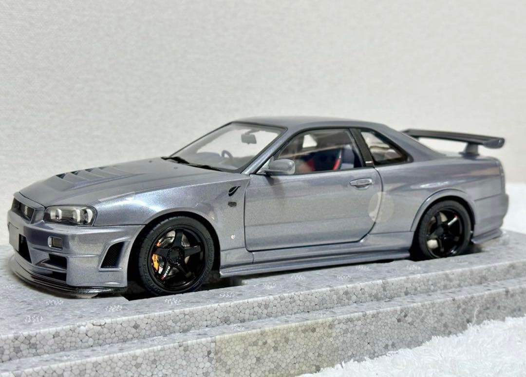 MOTORHELIX 日産 スカイライン GTR R34 1/18 1/18 MotorHelix Nissan Skyline R34 GT-R Nismo Z-tune Gun Metallic