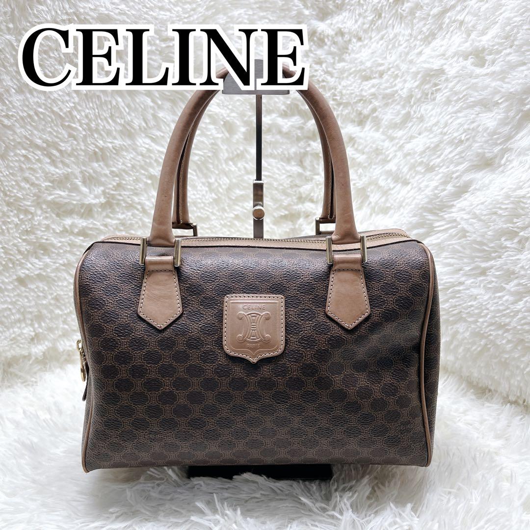 セリーヌ /CELINE/ミニ ボストンバッグ/マカダム柄 /ブラウン/M13